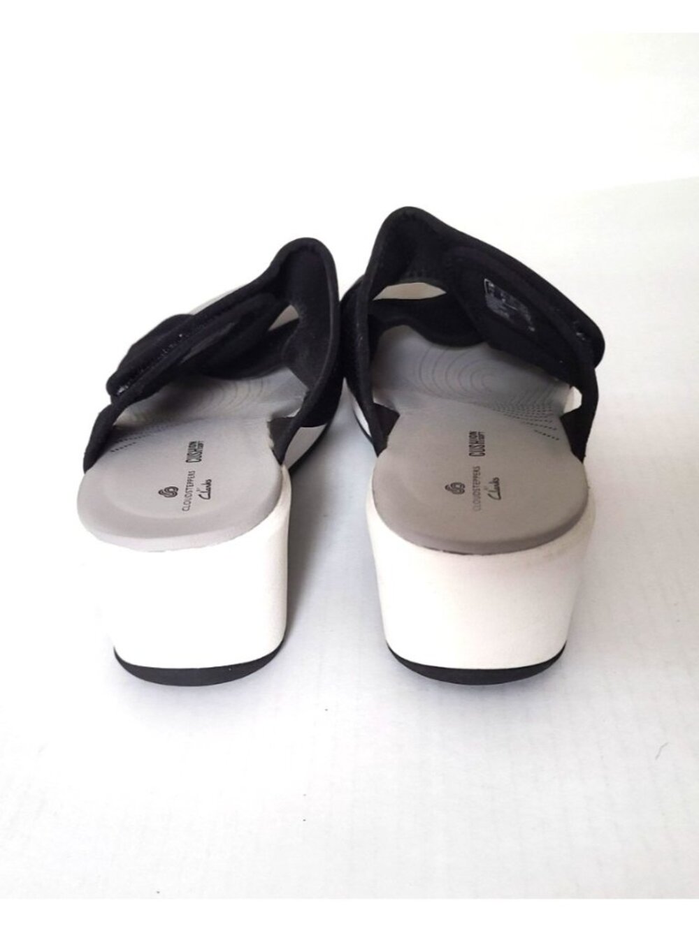 Clarks Cloudsteppers Step Cali Wave Sandals Size 10 Black Comfort Wedge Women - Picture 6 of 8
